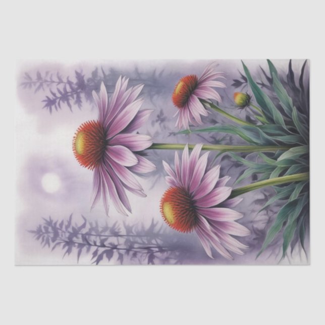 Papier Mousseline Fleurs à cône en découpage (Recto)