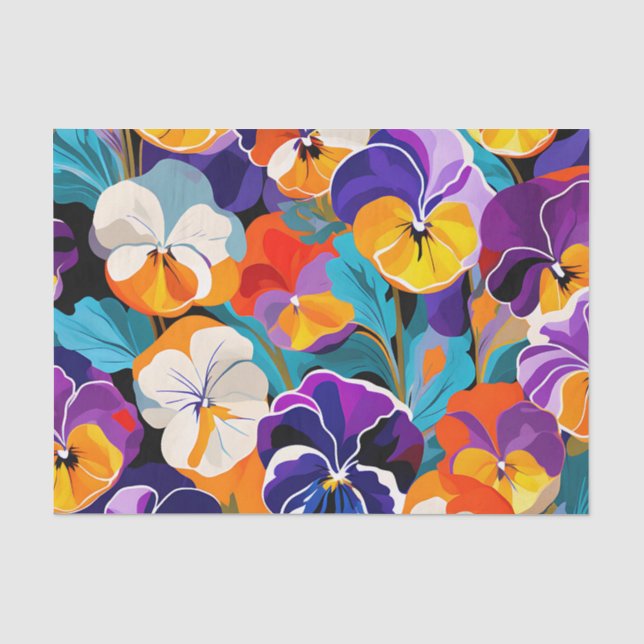 Papier Mousseline Fleurs Abstraites modernes (Recto)