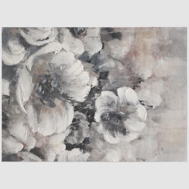 Papier Mousseline Fleurs au charbon de bois (Recto)