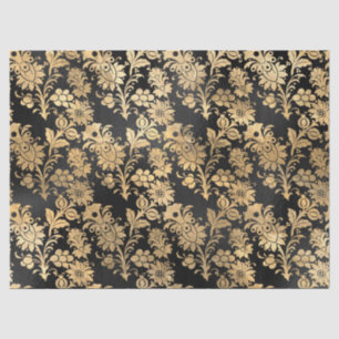 Papier Mousseline Fleurs au crayon d'or sur la page de découpage noi