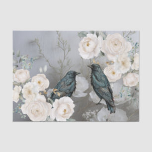 Papier Mousseline Fleurs blanches gothiques inspirées de l'ancien av