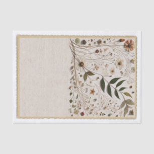 Papier Mousseline Fleurs Botaniques de Beauté de la Nature & Mariage