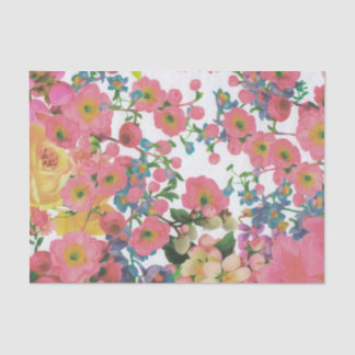 Papier Mousseline Fleurs botaniques florales colorées