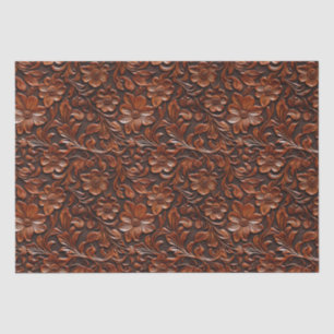 Papier Mousseline Fleurs Brown chaudes