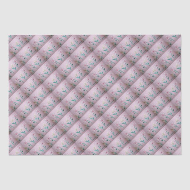 Papier Mousseline Fleurs courbées (Recto)