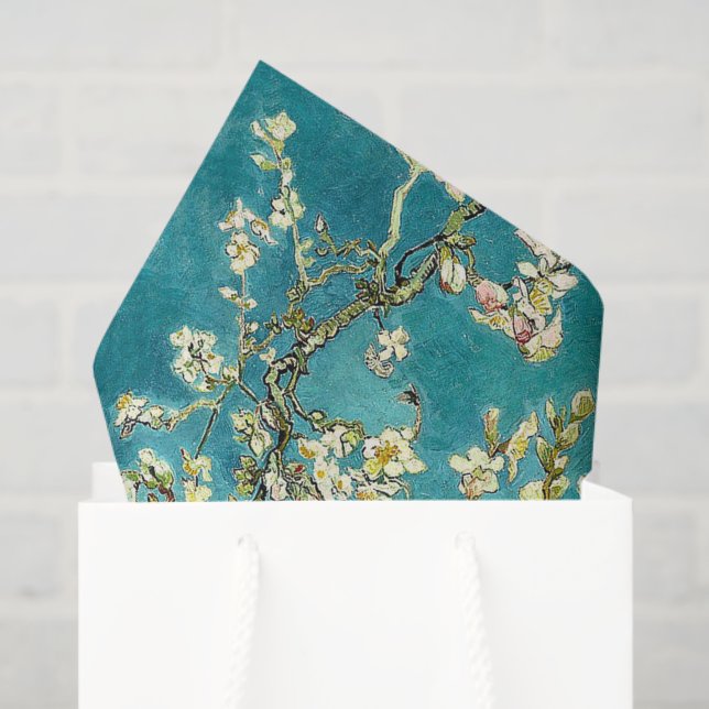Papier Mousseline Fleurs d'amandier de Van Gogh Impressionnisme clas (Sac cadeau)