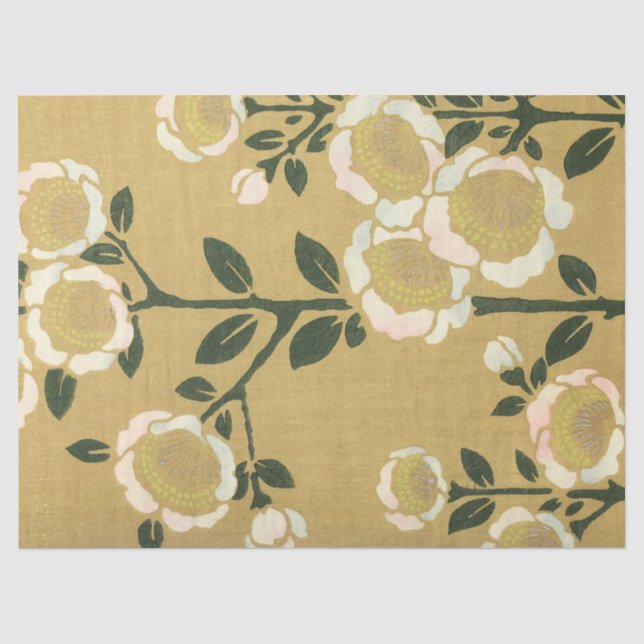 Papier Mousseline Fleurs d'anémones blanches (Recto)