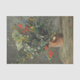 Papier Mousseline Fleurs dans un vase (2) par Auguste Renoir