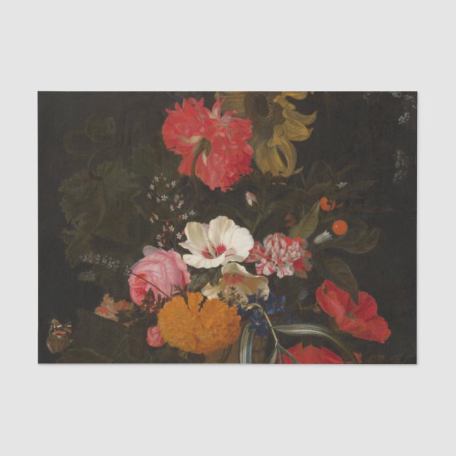 Papier Mousseline Fleurs dans un vase ornemental (Recto)