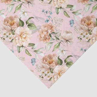Papier Mousseline Fleurs d'art de vieillard hollandais Hydrangea ros