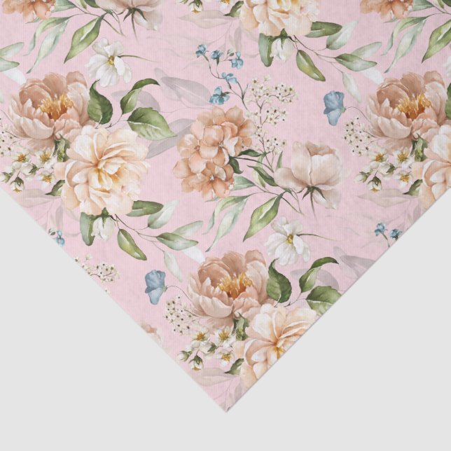 Papier Mousseline Fleurs d'art de vieillard hollandais Hydrangea ros (Détail)