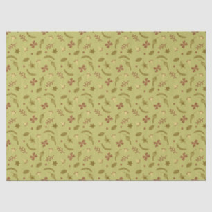 Papier Mousseline Fleurs d'art populaire en vert