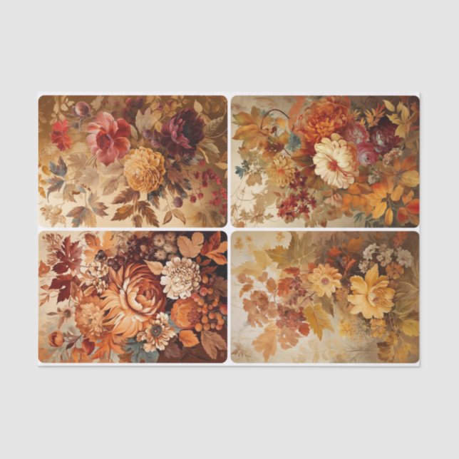 Papier Mousseline Fleurs d'automne (Recto)