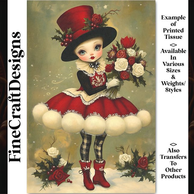 Papier Mousseline Fleurs de Bouquet de Fille Victorienne Chic BD2R D (Créateur téléchargé)