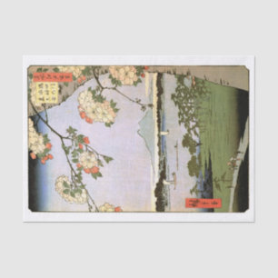 Papier Mousseline Fleurs de cerisiers d'Edo, Hiroshige