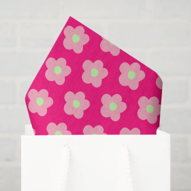 Papier Mousseline Fleurs de cerisiers en rose (Sac cadeau)