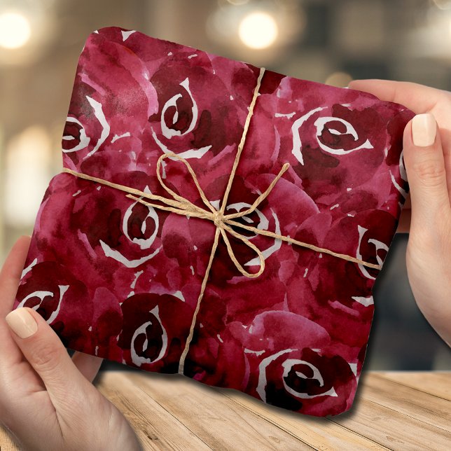 Papier Mousseline Fleurs de Claret à l'aquarelle chic (Créateur téléchargé)