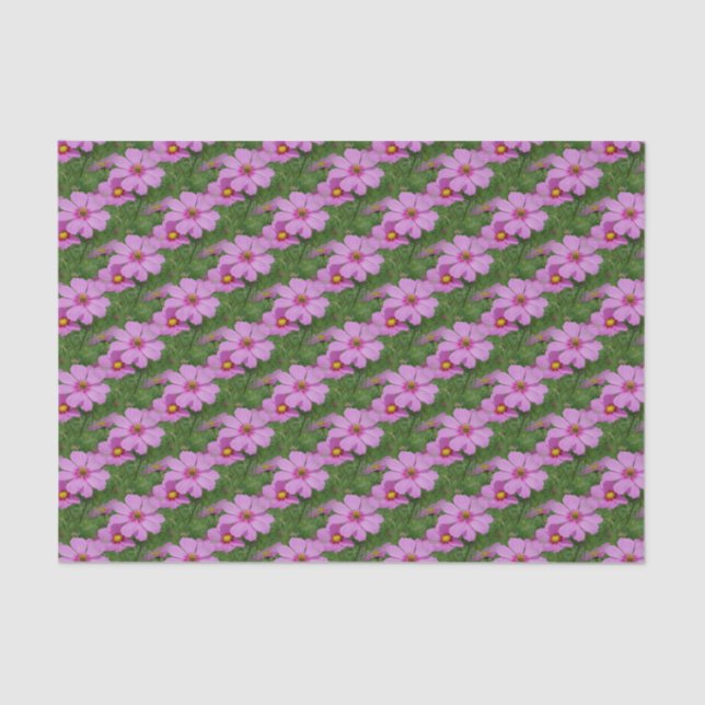 Papier Mousseline Fleurs de Cosmos rose Motif de la nature Découpage (Recto)