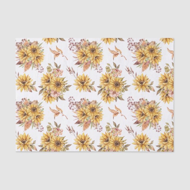 Papier Mousseline Fleurs de couleur aquarelle (Recto)