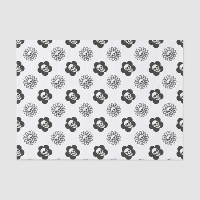 Papier Mousseline Fleurs de crânes (Recto)