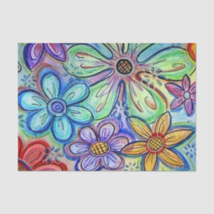 Papier Mousseline Fleurs de crayon