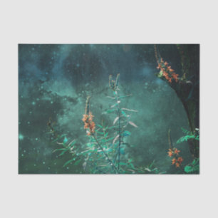 Papier Mousseline Fleurs de fées au clair de lune de jade