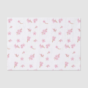Papier Mousseline Fleurs de fleurs de cerisier d'aquarelle