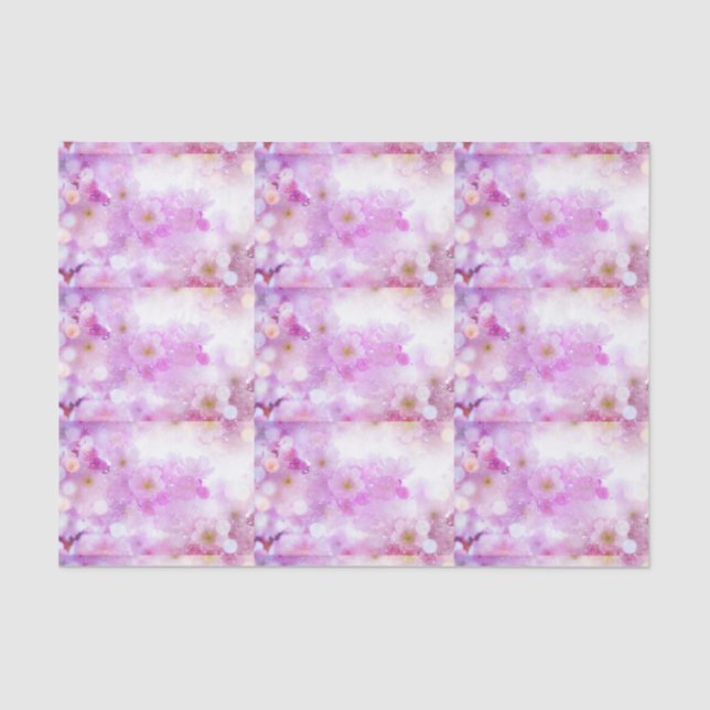 Papier Mousseline Fleurs de fleurs de cerisier rose Motif photo (Recto)