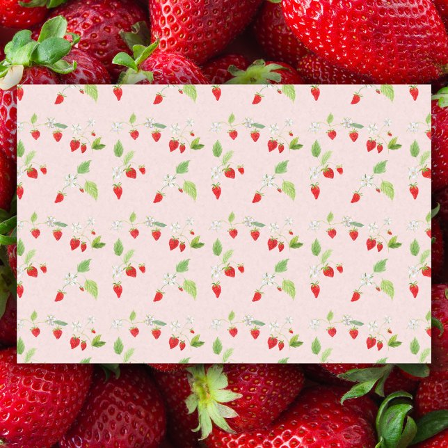 Papier Mousseline Fleurs de fraisier à l'aquarelle (Créateur téléchargé)