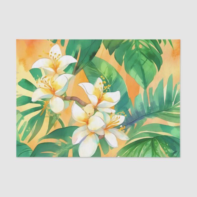 Papier Mousseline Fleurs de jasmin délicates (Recto)