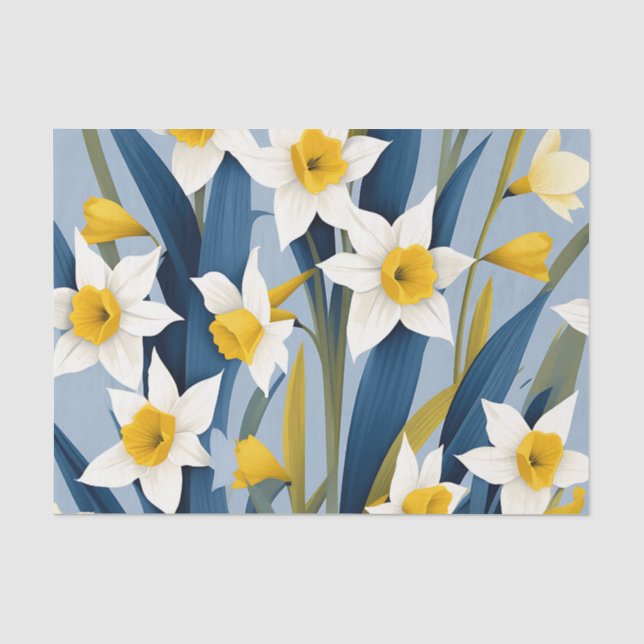 Papier Mousseline Fleurs de jonquilles contemporaines (Recto)