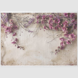 Papier Mousseline Fleurs de Magenta Shabby Chic, dentelle et média m