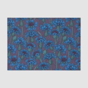 Papier Mousseline Fleurs de maïs bleues, fleurs sauvages