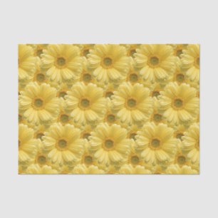 Papier Mousseline Fleurs de marguerites jaunes Papier Tissu