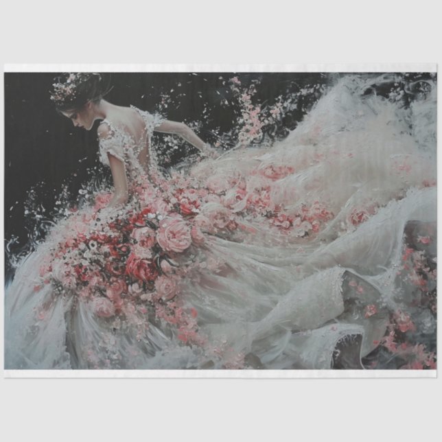 Papier Mousseline Fleurs de mariage sous la douche (Recto)