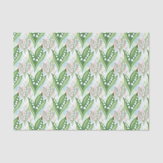Papier Mousseline Fleurs de muguet aquarelle  (Recto)