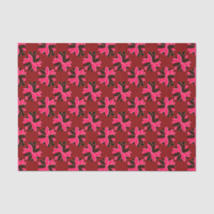 Papier Mousseline Fleurs de poinsététie métallique-15-rose-rouge-TIS