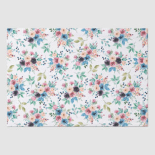 Papier Mousseline Fleurs de printemps colorées motif