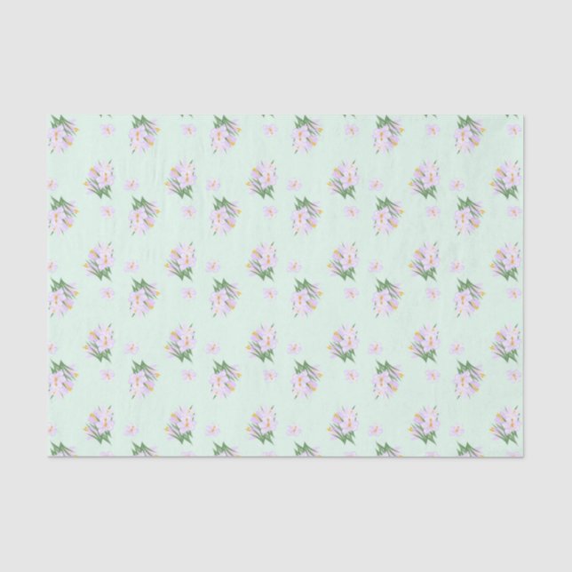 Papier Mousseline Fleurs de printemps crocus (Recto)