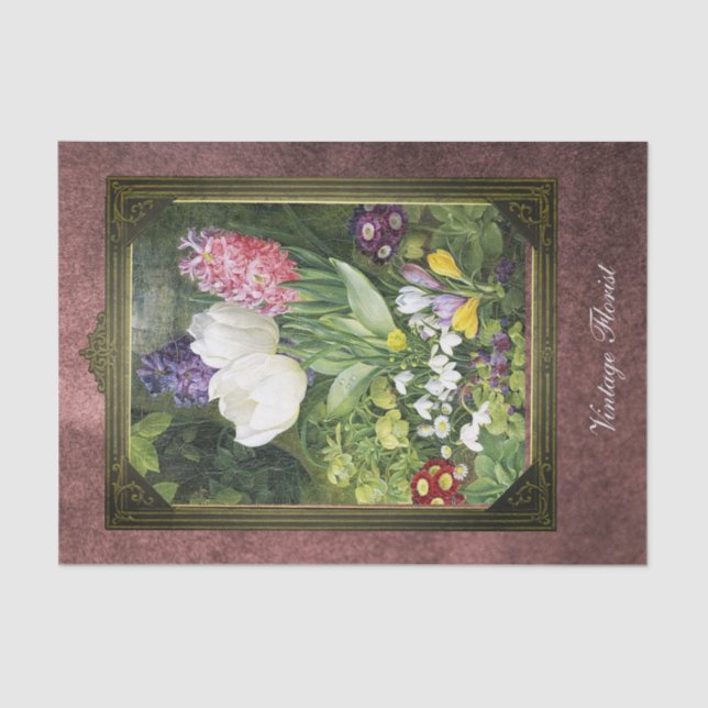 Papier Mousseline Fleurs de printemps hollandaises encadrées Botaniq (Recto)