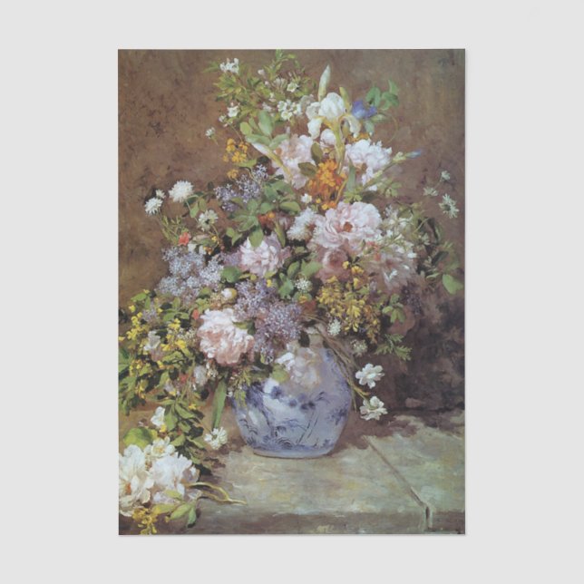 Papier Mousseline Fleurs de printemps par Renoir (Recto)