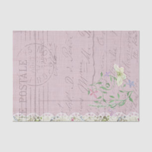 Papier Mousseline Fleurs de script et papillon postales