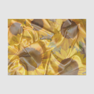 Papier Mousseline Fleurs de soleil de soie et lumières de fée découp