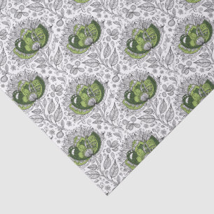 Papier Mousseline Fleurs de style d'art abstrait en nuances de vert