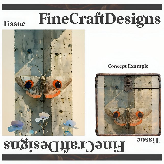 Papier Mousseline Fleurs de teigne stylisées Déplacement moderne gau (Créateur téléchargé)