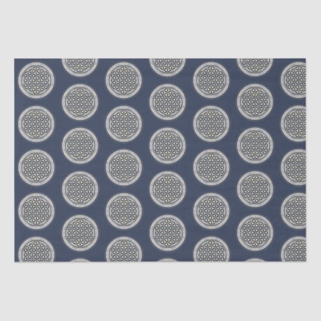 Papier Mousseline FLEURS DE VIE - Symbole de géométrie sacrée Art 1 (Recto)