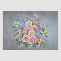 Fleurs Découpées Aquarelle Pastel Élégantes