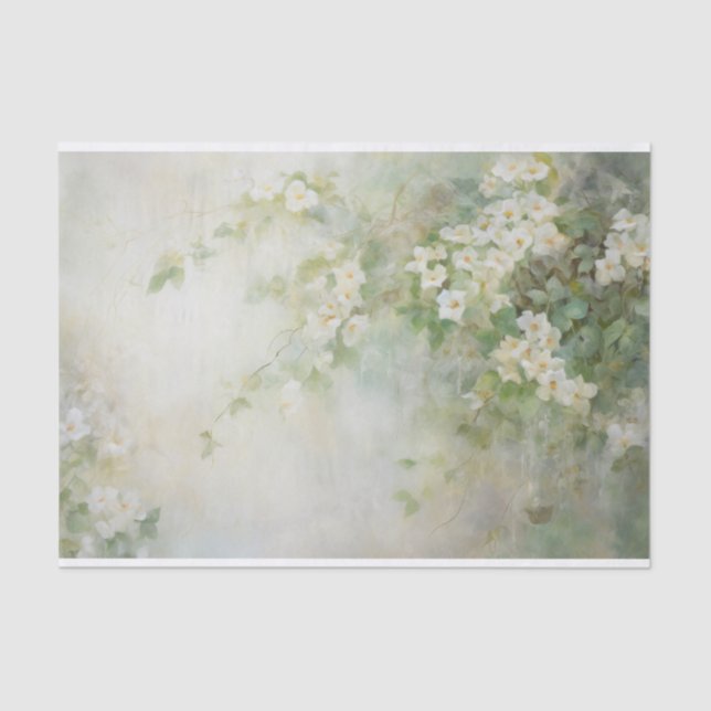 Papier Mousseline Fleurs délicates, douces et élégantes en découpage (Recto)