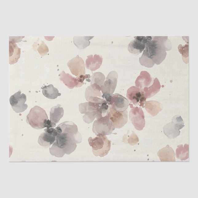 Papier Mousseline Fleurs délicates sur blanc, par Natasha Us (Recto)