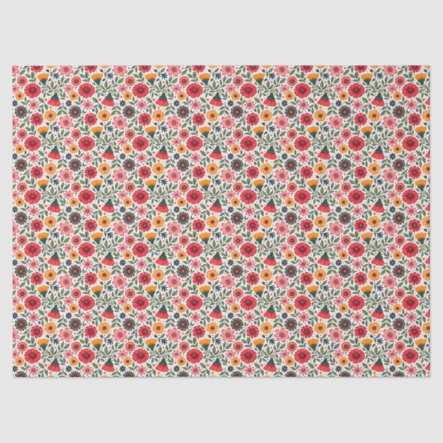 Papier Mousseline Fleurs d'été lumineuses (Recto)